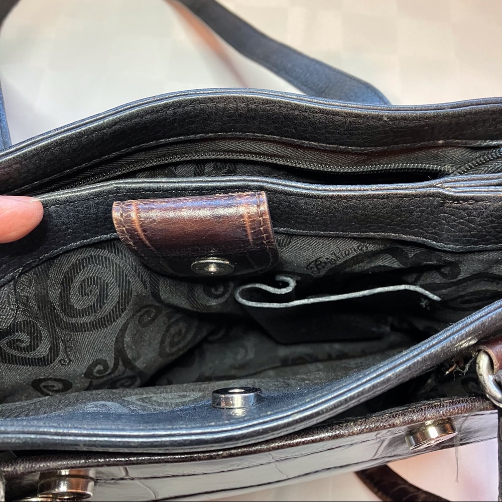 Brighton Collectables Black & Brown Leather Shoulder Bag / Wallet Matching Set - Picture 9 of 16